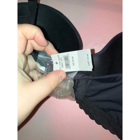 NWT Aerie Real Happy Strapless Underwire Bra Black 34DD - Picture 3 of 7